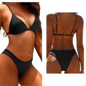 Aqua Eve Women’s Two-Piece Black Bikini Set – Size Small (NWT)